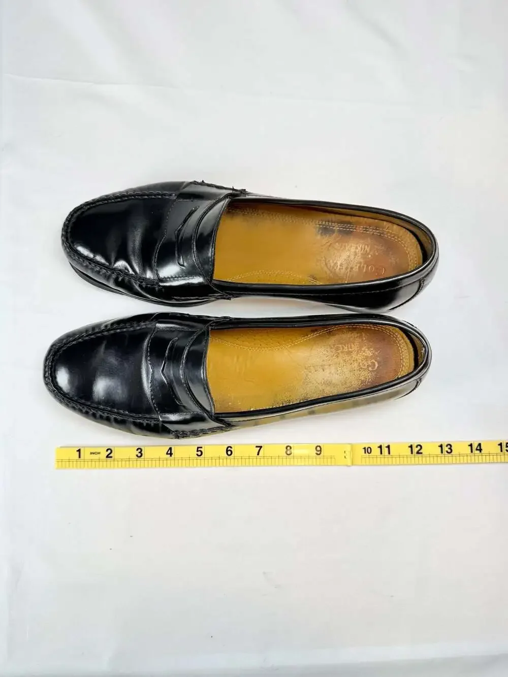 Preppy Cole Haan Mens Pinch Air Penny Loafers Black Leather Slip On Shoes Size 1